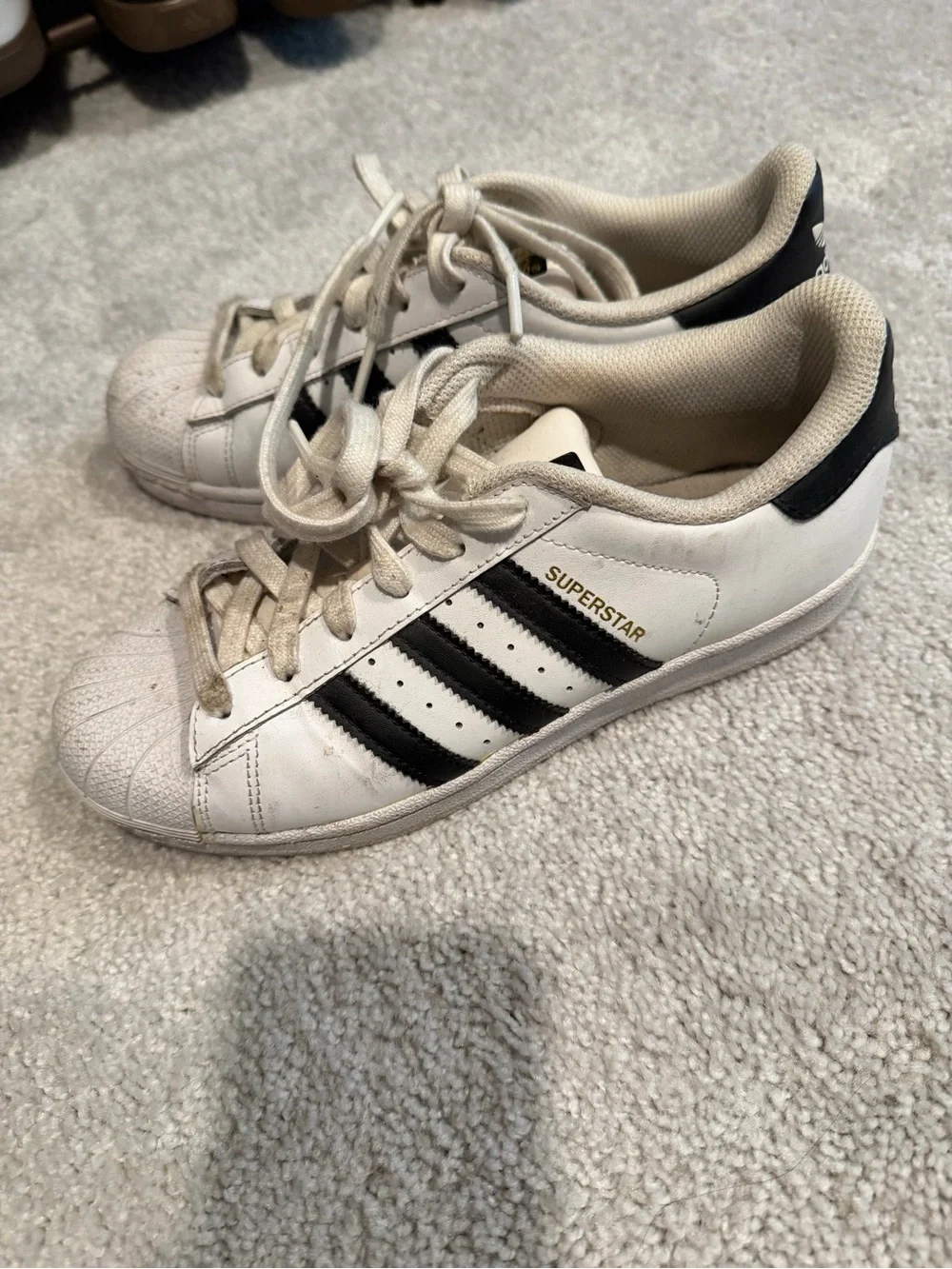 adidas Off-White & Black Low-Top Athletic Sneakers